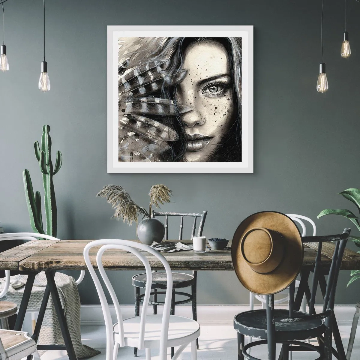 Plakát v bílém rámu - Divoká krása - 40x40 cm