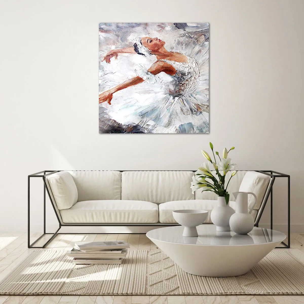 Obraz na skle - Jemná a lehká jako tyl - 60x60 cm