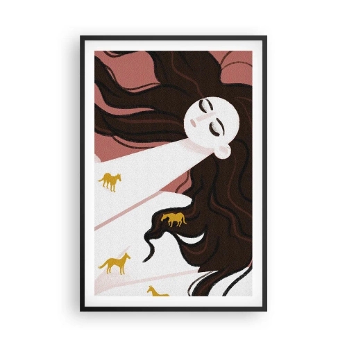 Plakát v černém rámu - Sen o zlatém koni - 61x91 cm