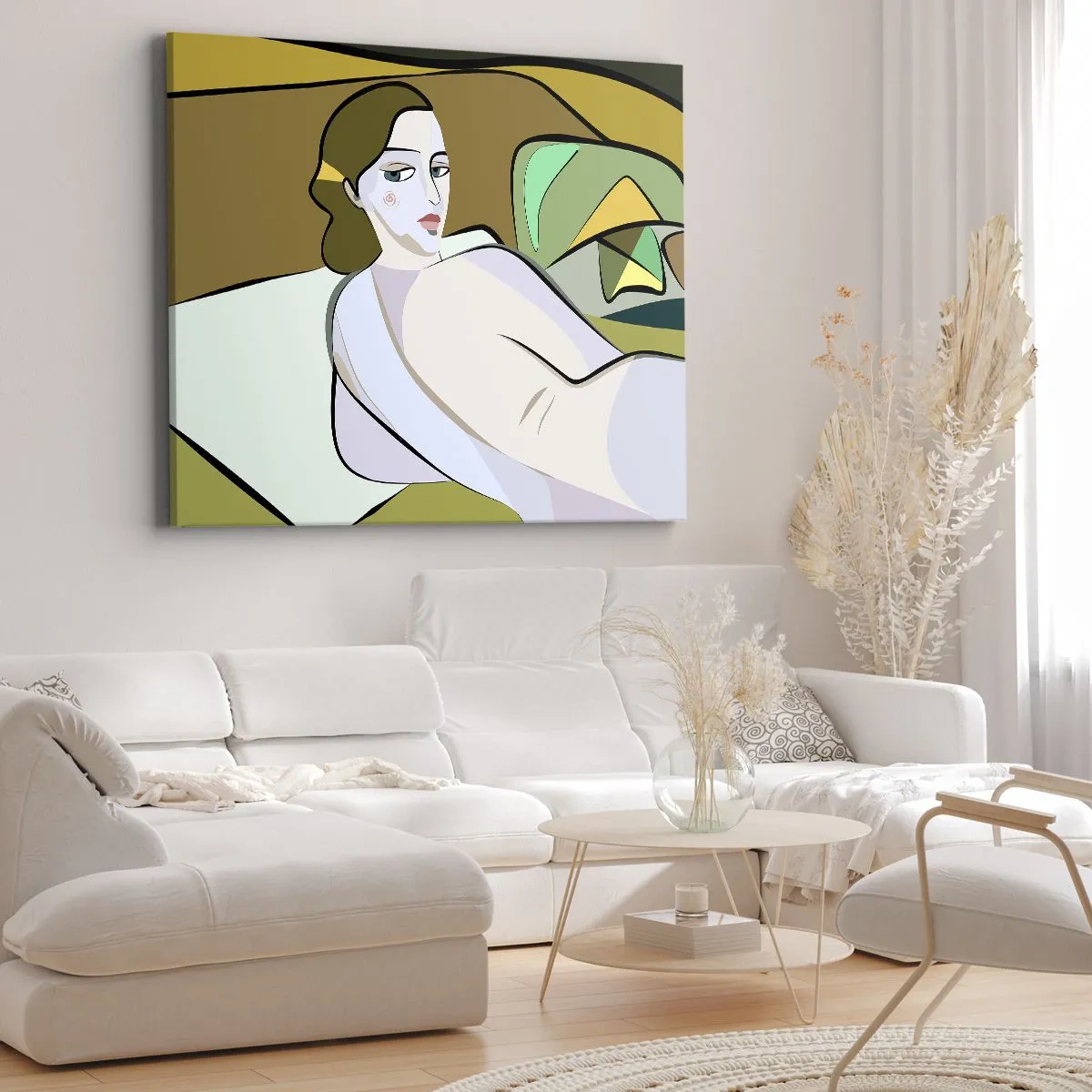 Obraz na plátně - Abstraktní postava v moderním stylu - 70x50cm - Intimní portrét - Moderní nástěnná dekorace do obývacího pokoje a ložnice ARTTOR