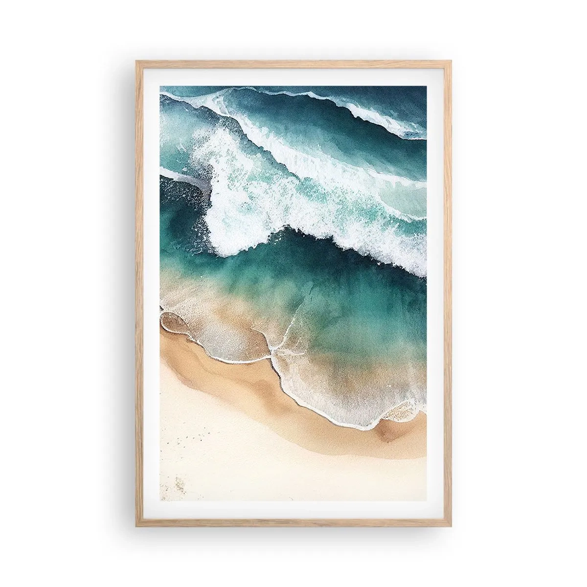 Plakát v rámu světlý dub - Odvěké setkání - 61x91 cm