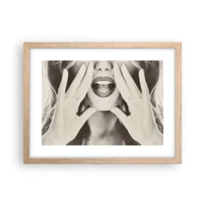 Plakát v rámu světlý dub - Už jdu! - 40x30 cm