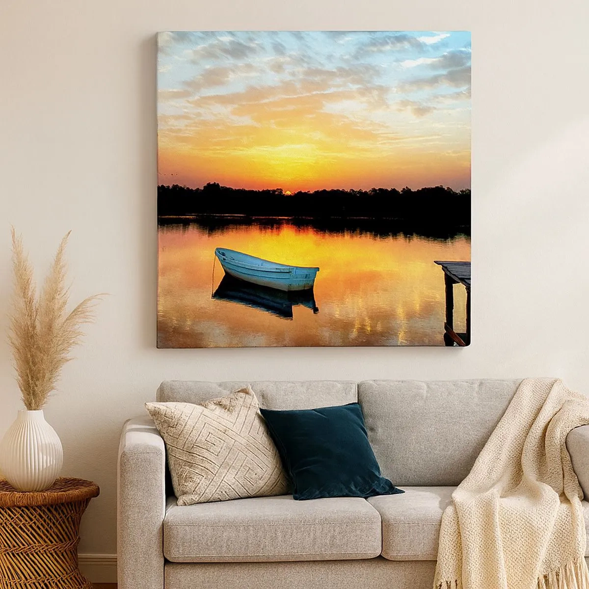 Obraz na plátně - Podívej, poslouchej, medituj - 30x30 cm