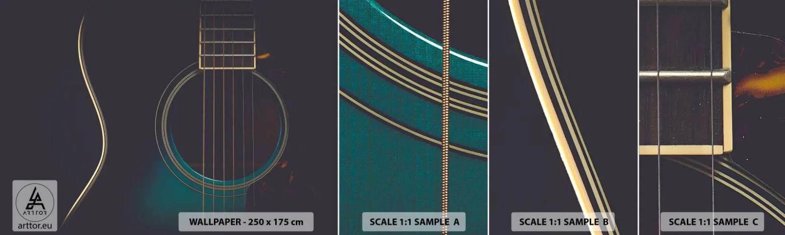 Fototapeta Vzorek Standard Eco - Okamžik, než to zazní - Kytara, Hudba, Struny - 100x30 cm