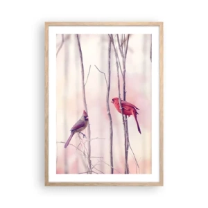 Plakát v rámu světlý dub - Příběh růžového lesa - 50x70 cm