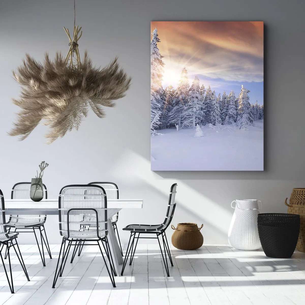 Obraz na plátně - Sněžné představení přírody - 65x120 cm