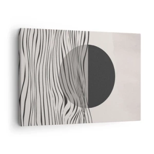 Obraz na plátně - Abstraktní linie a geometrické tvary v tlumených barvách - 70x50cm - Poloviční kompozice - Moderní nástěnná dekorace do obývacího pokoje a ložnice ARTTOR