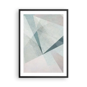Plakát v černém rámu - Geometrické tvary v pastelových odstínech - 50x70cm - V klidu, ale dynamicky - Moderní nástěnná dekorace do obývacího pokoje a ložnice ARTTOR