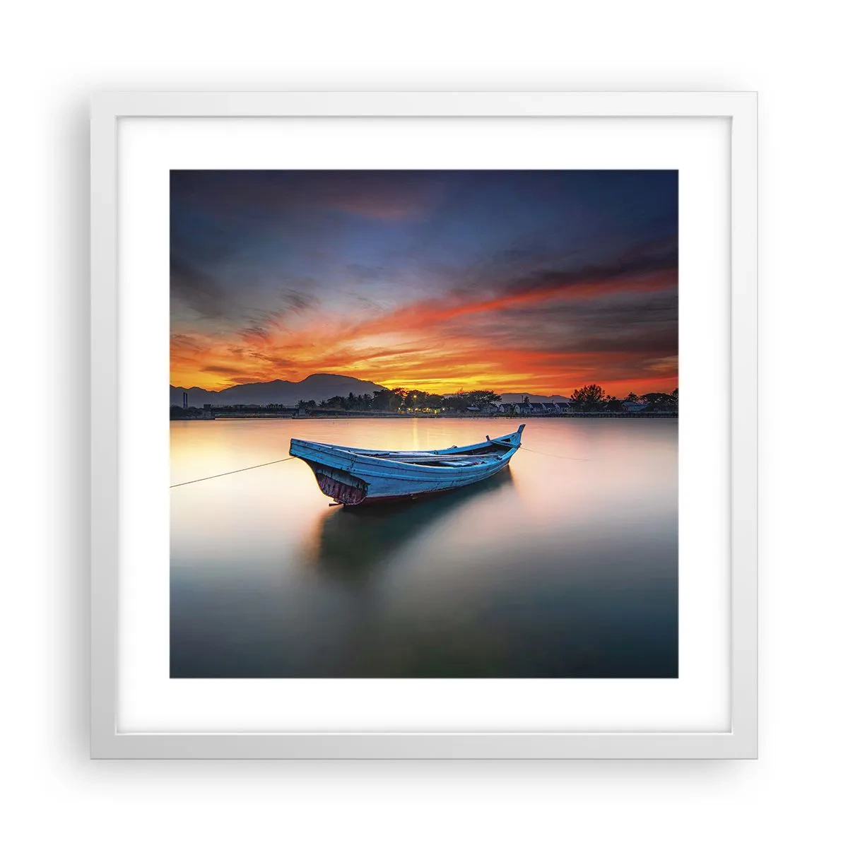 Plakát v bílém rámu - Blíží se dobrá noc - 40x40 cm