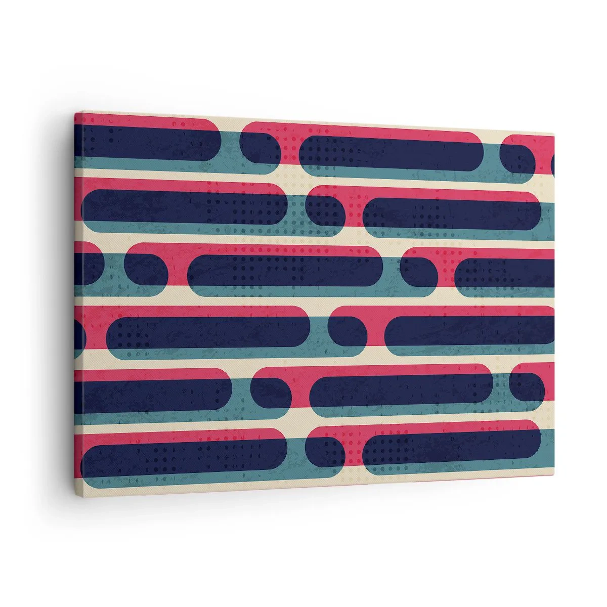 Obraz na plátně - Geometrický retro vzor s pastelovými barvami - 70x50cm - Dovnitř a dopředu - Moderní nástěnná dekorace do obývacího pokoje a ložnice ARTTOR
