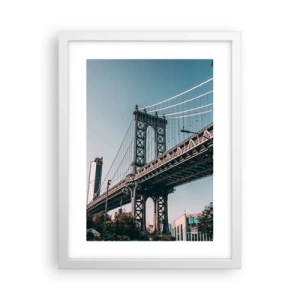 Plakát v bílém rámu - Nad vlnami města - 30x40 cm