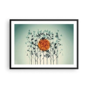 Plakát v černém rámu - Japonské slunce - 70x50 cm