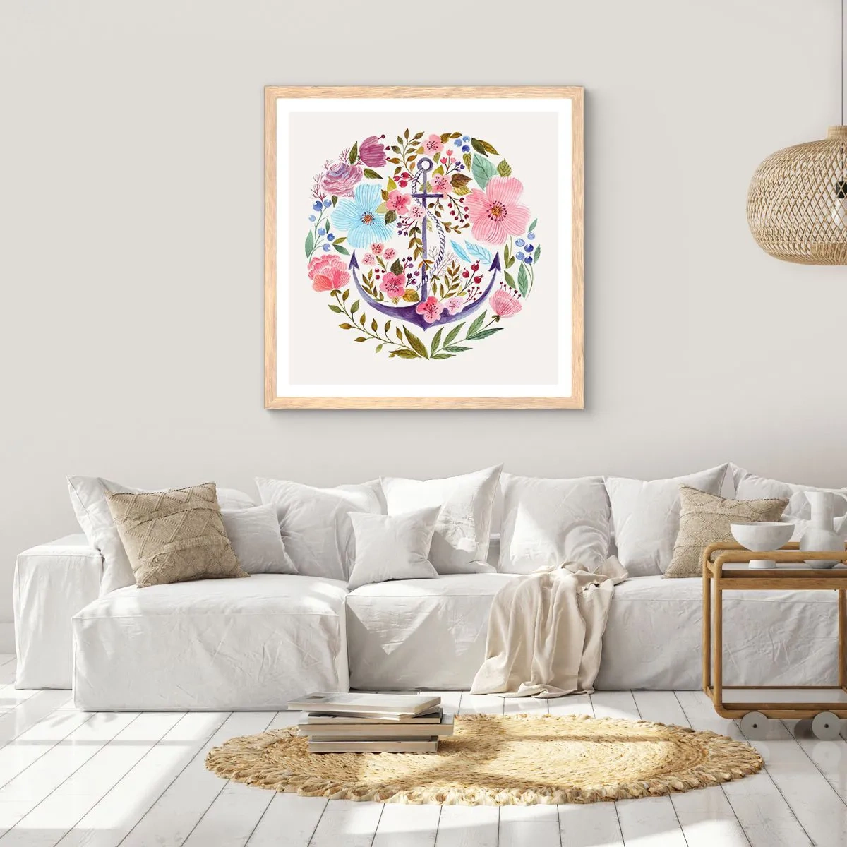 Plakát v rámu světlý dub - Námořníkův hezký sen - 50x50 cm