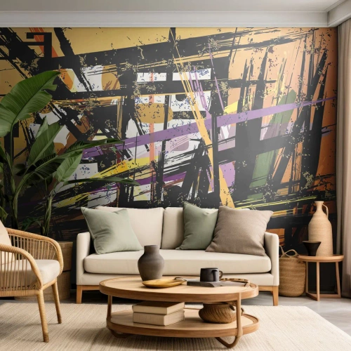 Fototapeta Premium Canvas - Ostrý řez - Abstrakce, Kus, Moderní vzor - 350x256 cm