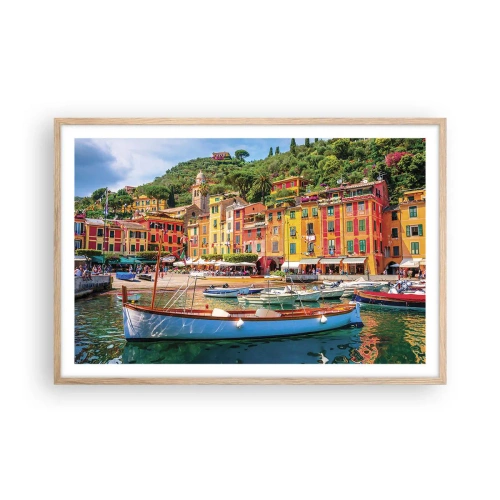 Plakát v rámu světlý dub - Italské dopoledne - 91x61 cm