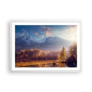 Plakát v bílém rámu - V horách a údolích - 70x50 cm