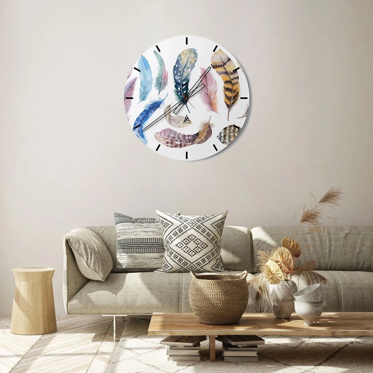 Nástěnné hodiny - Lehké, strakaté a vícebarevné - 30x30 cm