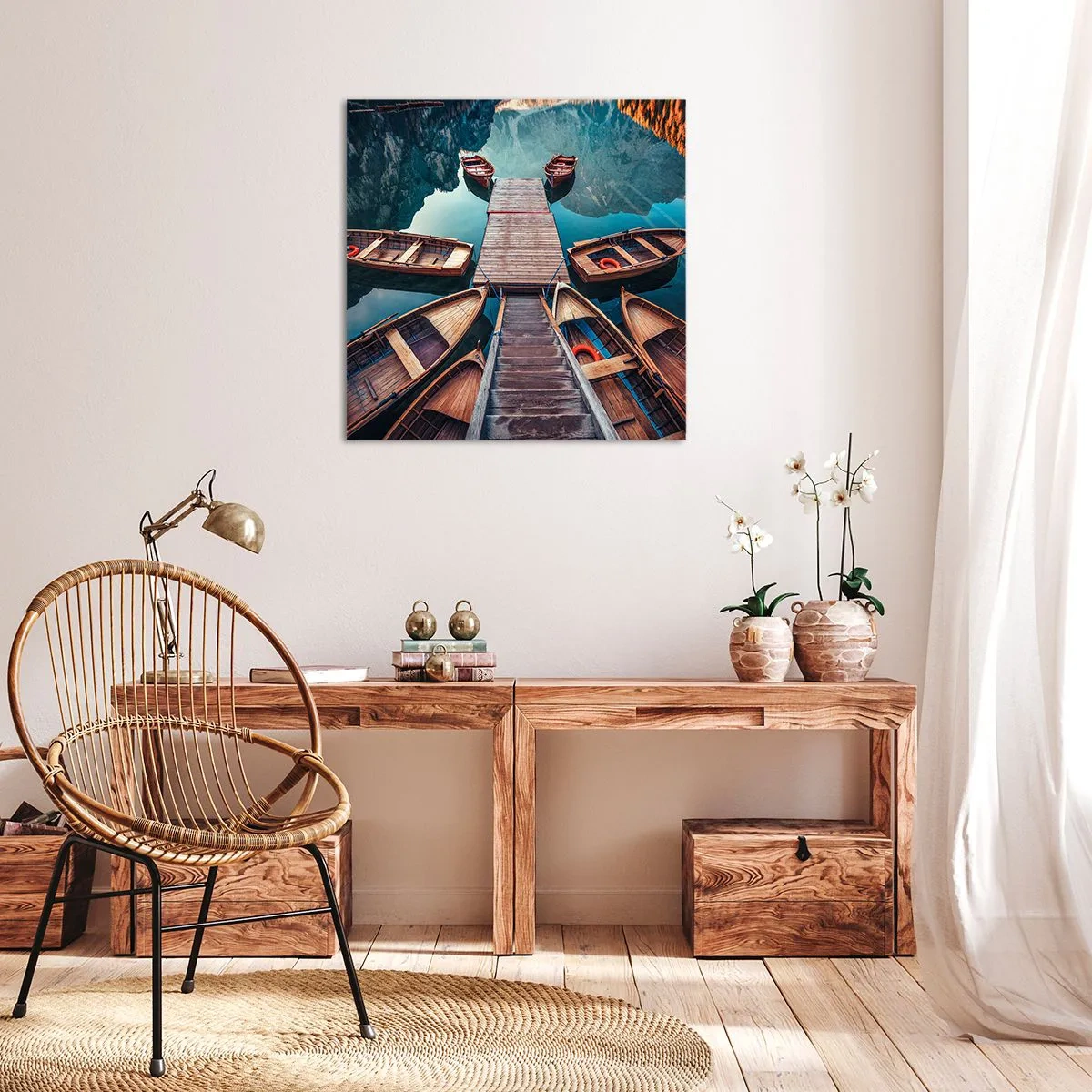 Obraz na plátně - Čekám v přístavu - 60x60 cm