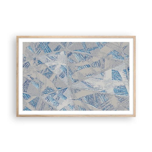 Plakát v rámu světlý dub - V šedomodrém labyrintu - 91x61 cm