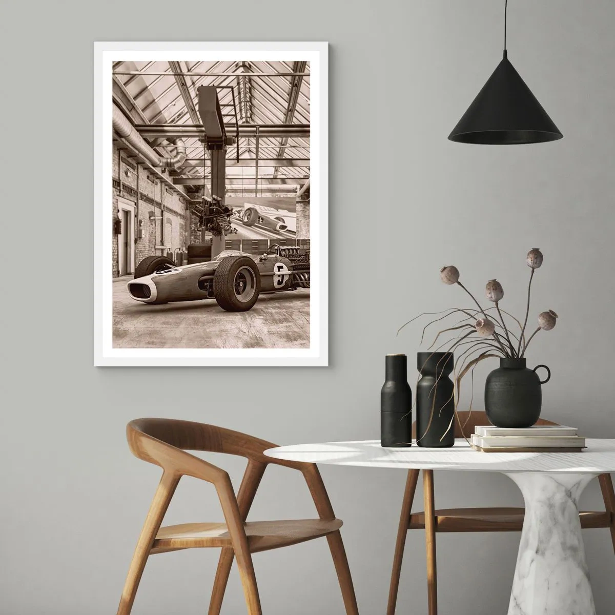 Plakát v bílém rámu - Odpočinek vítěze - 70x100 cm