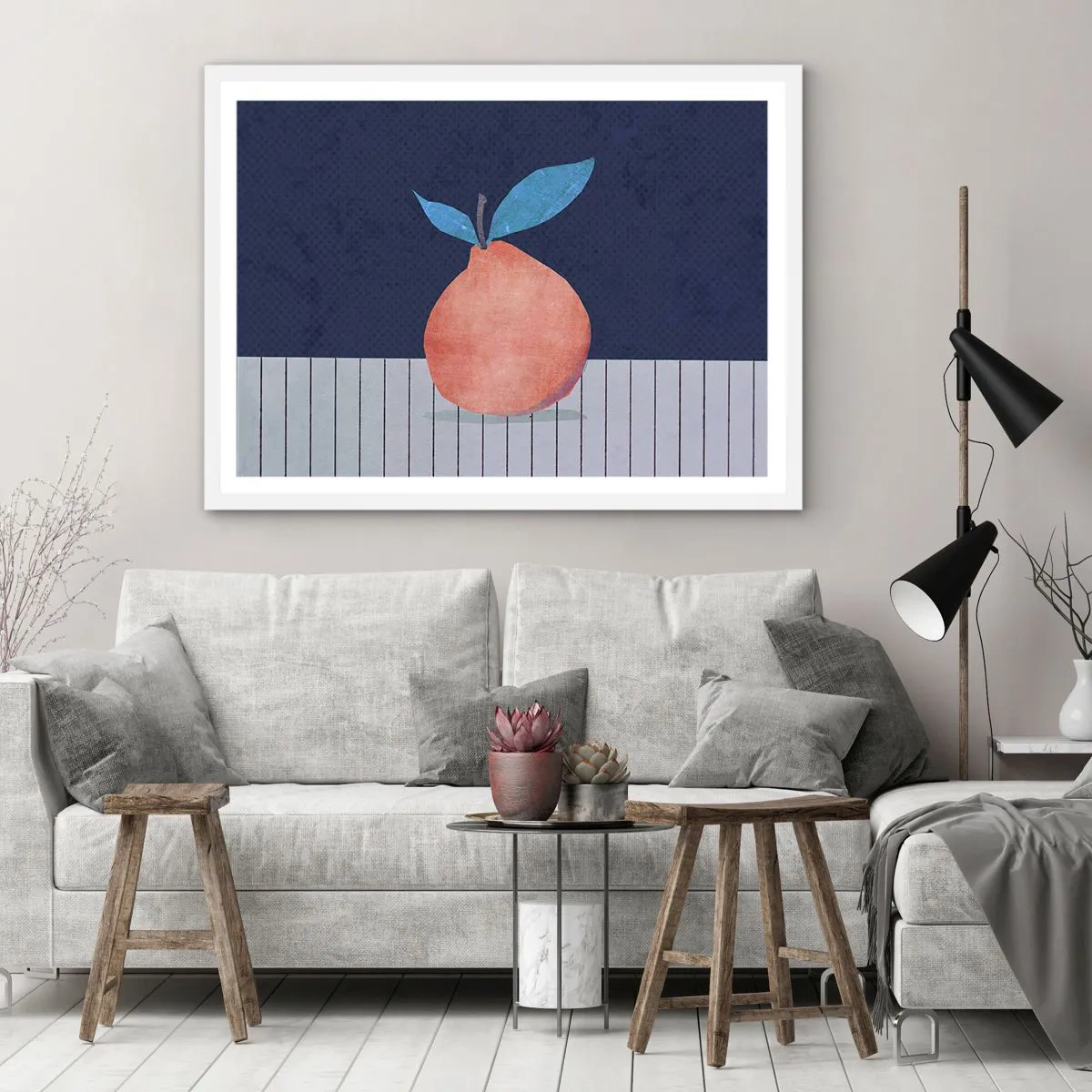 Plakát v bílém rámu - Konvexita a rovina - 50x40 cm