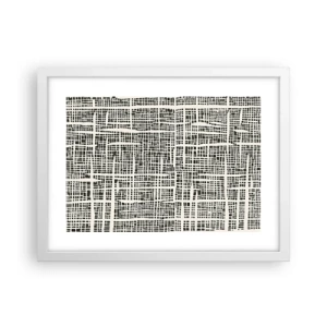 Plakát v bílém rámu - Tkaná kompozice - 40x30 cm
