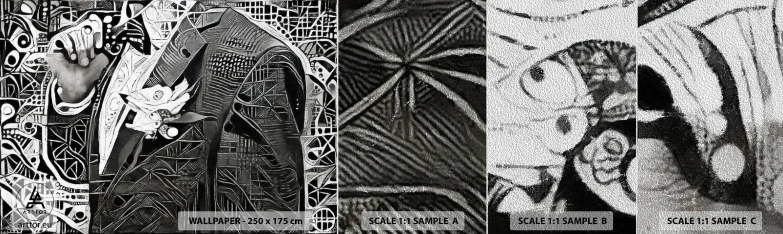 Vzor Fototapety Premium Sand - Pouze zdánlivě šedý člověk - Muž, Kubismus, Móda - 100x30 cm