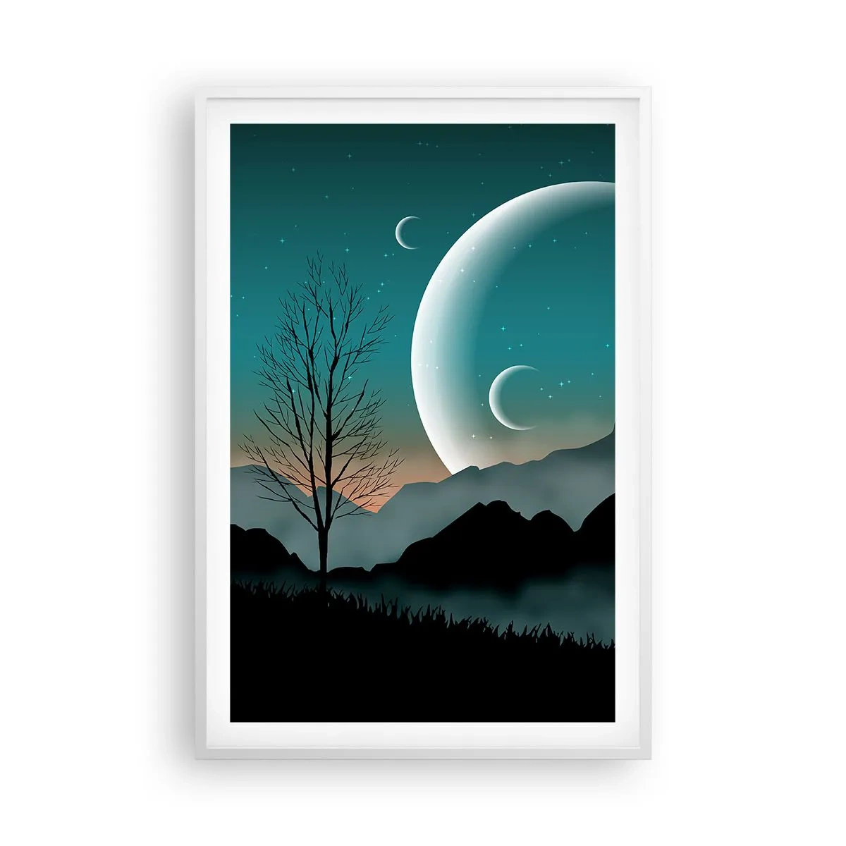Plakát v bílém rámu - Karneval hvězdné noci - 61x91 cm