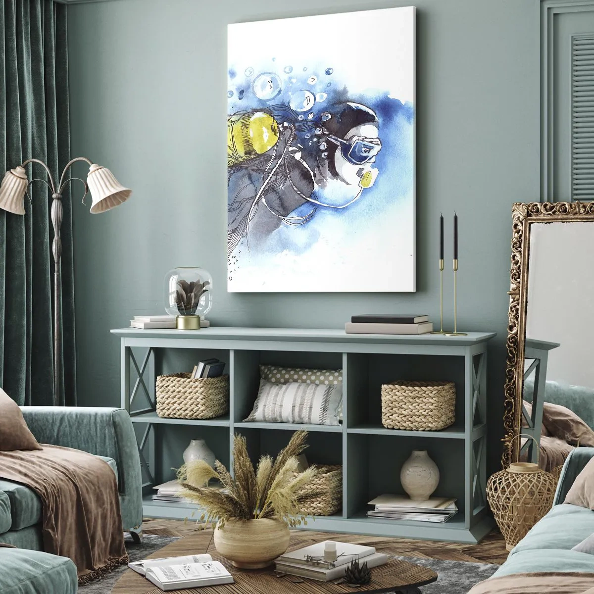 Obraz na plátně - Velká modř - 50x70 cm