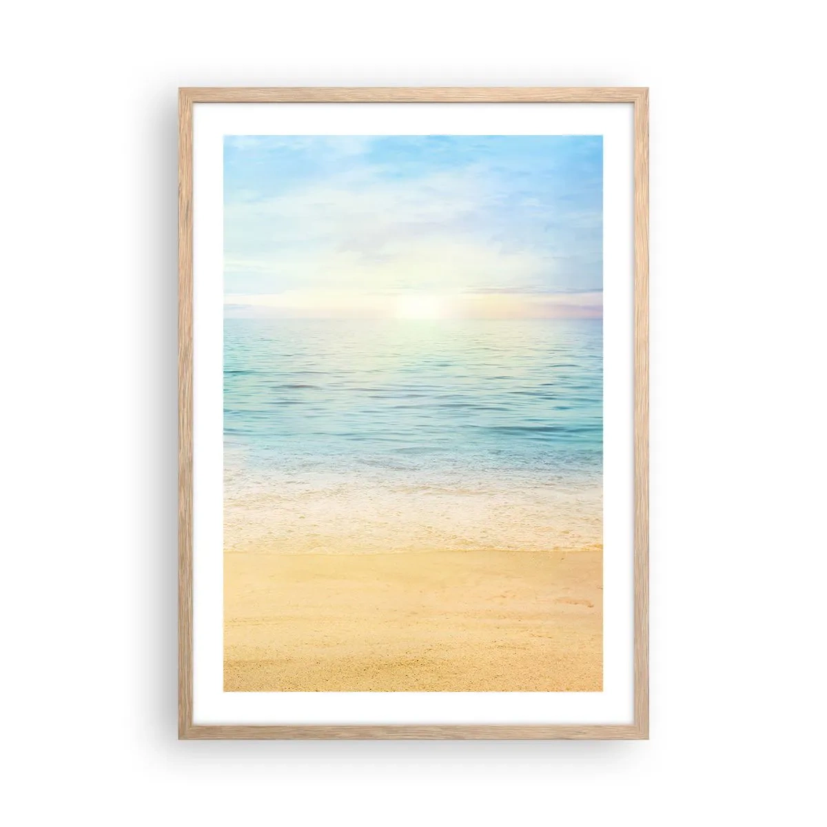 Plakát v rámu světlý dub - Velká modř - 50x70 cm