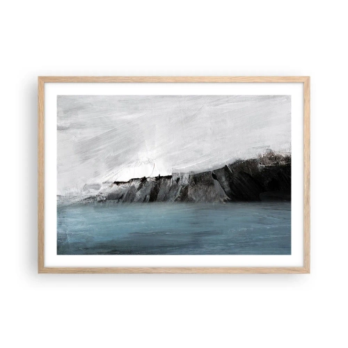 Plakát v rámu světlý dub - Voda – země: střet živlů - 70x50 cm
