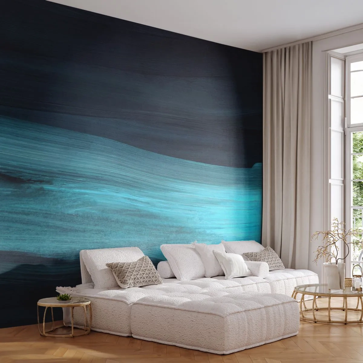 Fototapeta Premium Canvas - Pluj s proudem - Temný, Kus, Abstrakce - 450x315 cm