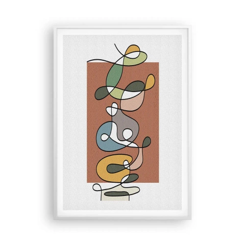 Plakát v bílém rámu - Abstrakce: barevné dovádění - 70x100 cm