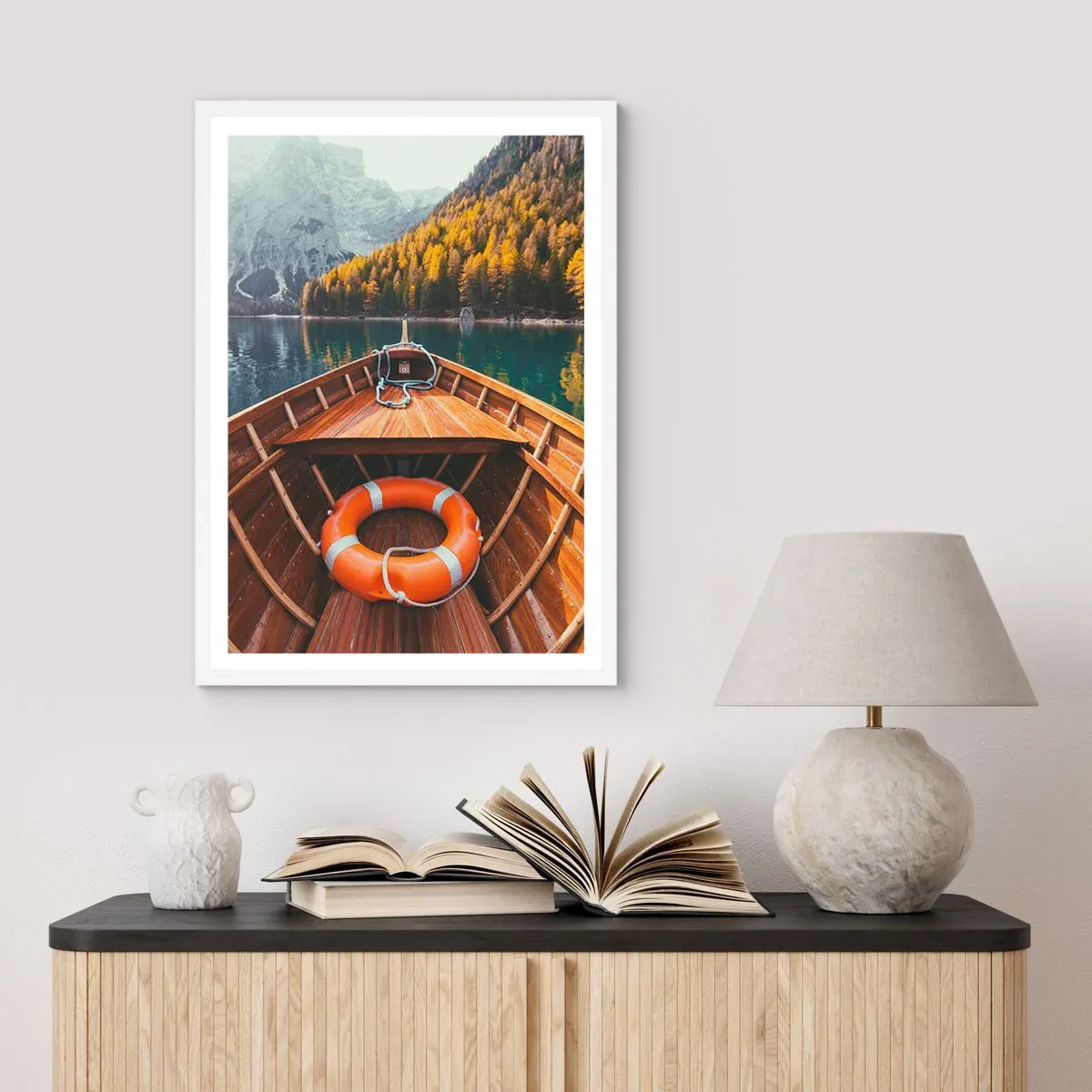 Plakát v bílém rámu - Horská túra - 70x100 cm