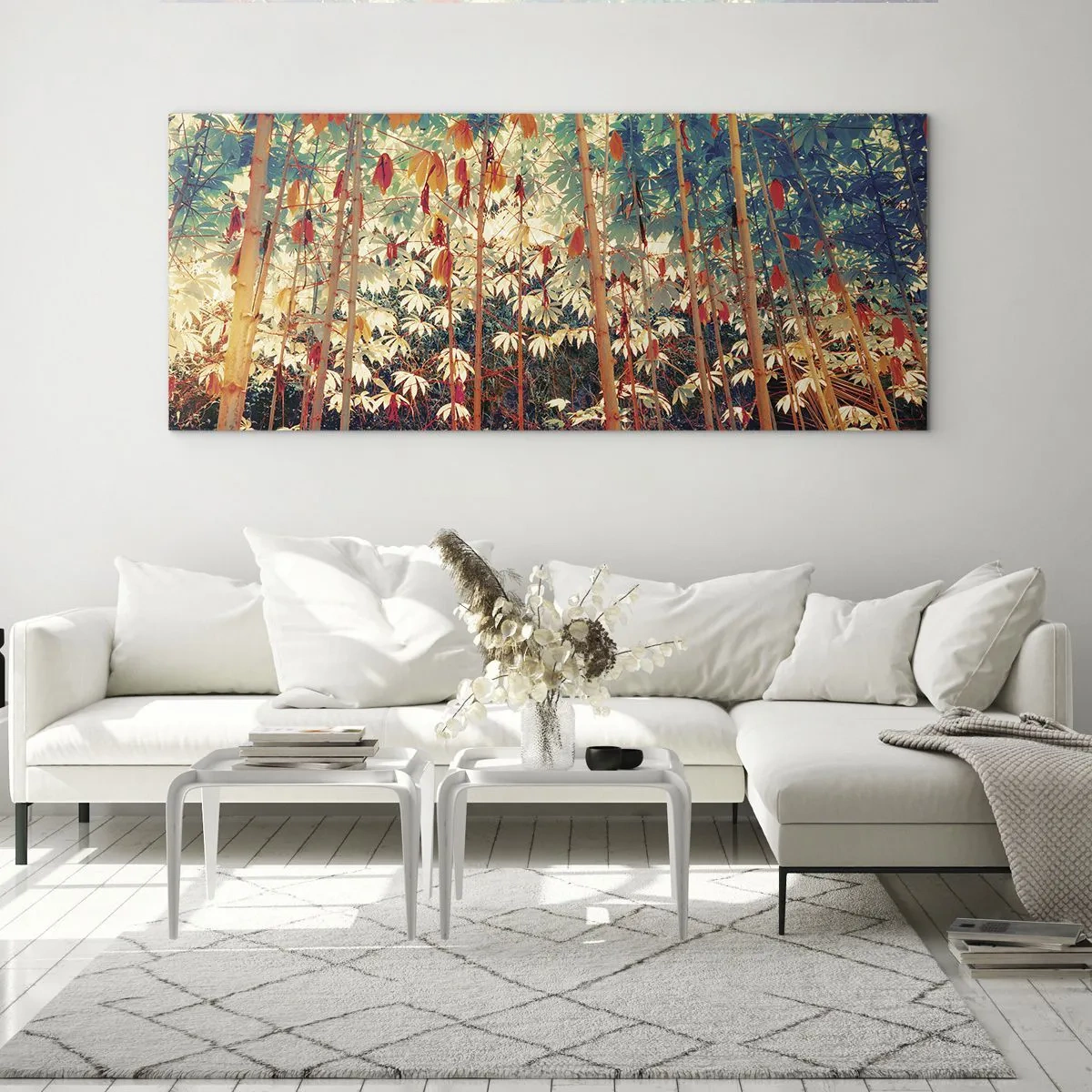 Obraz na skle - Tajný život listů - 100x40 cm