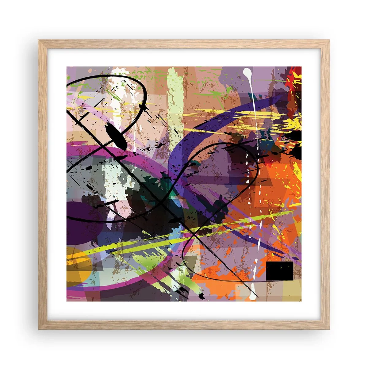 Plakát v rámu světlý dub - Lze přímo nebo kolem - 50x50 cm