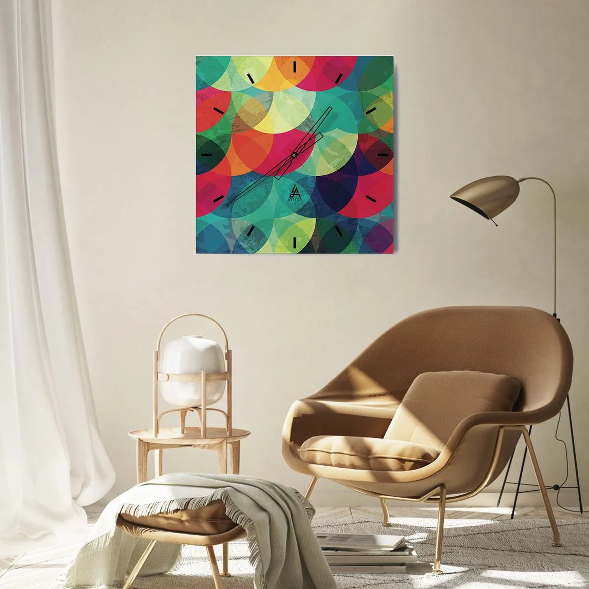 Nástěnné hodiny - Vstoupit do duhy - 40x40 cm