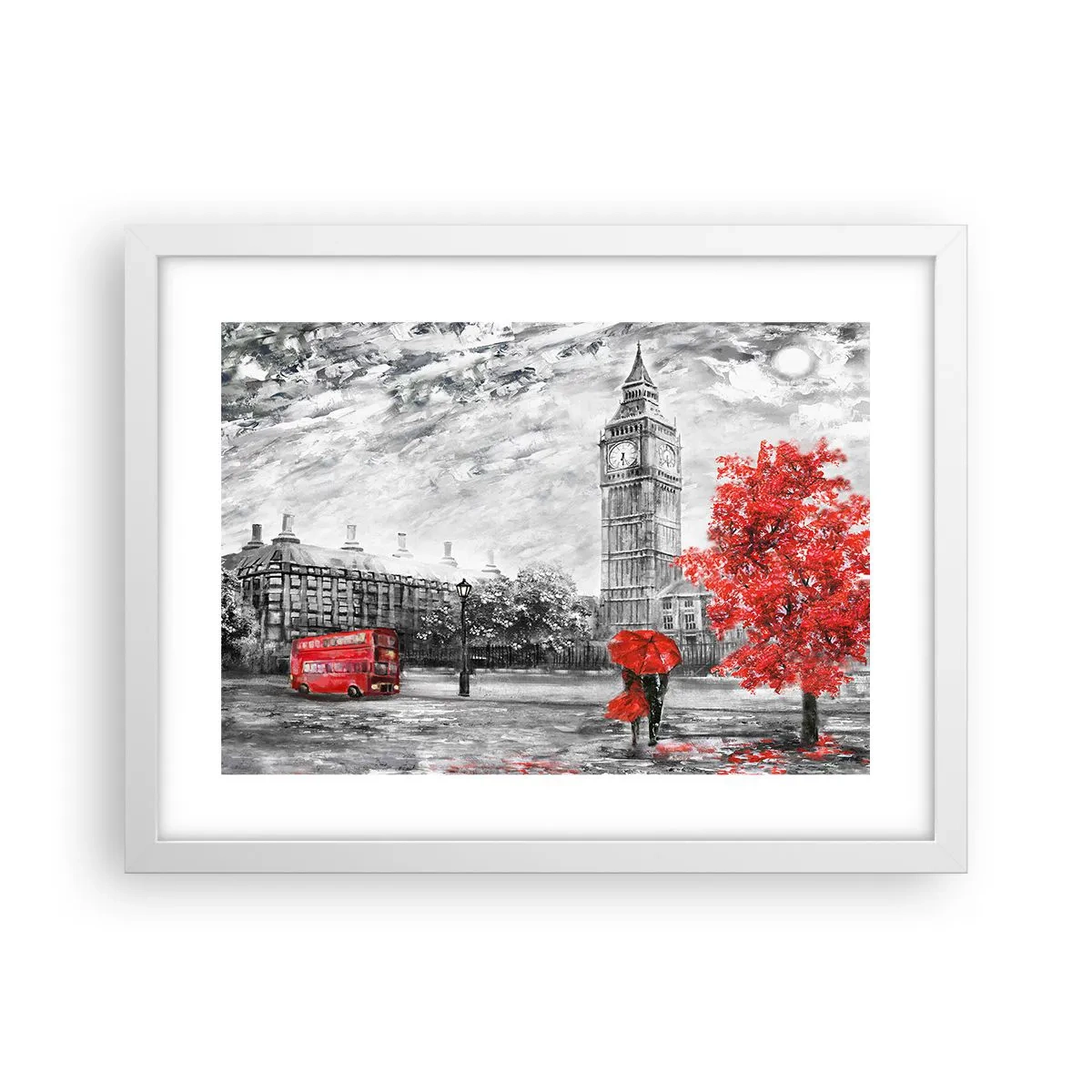 Plakát v bílém rámu - Vzrušující den - 40x30 cm