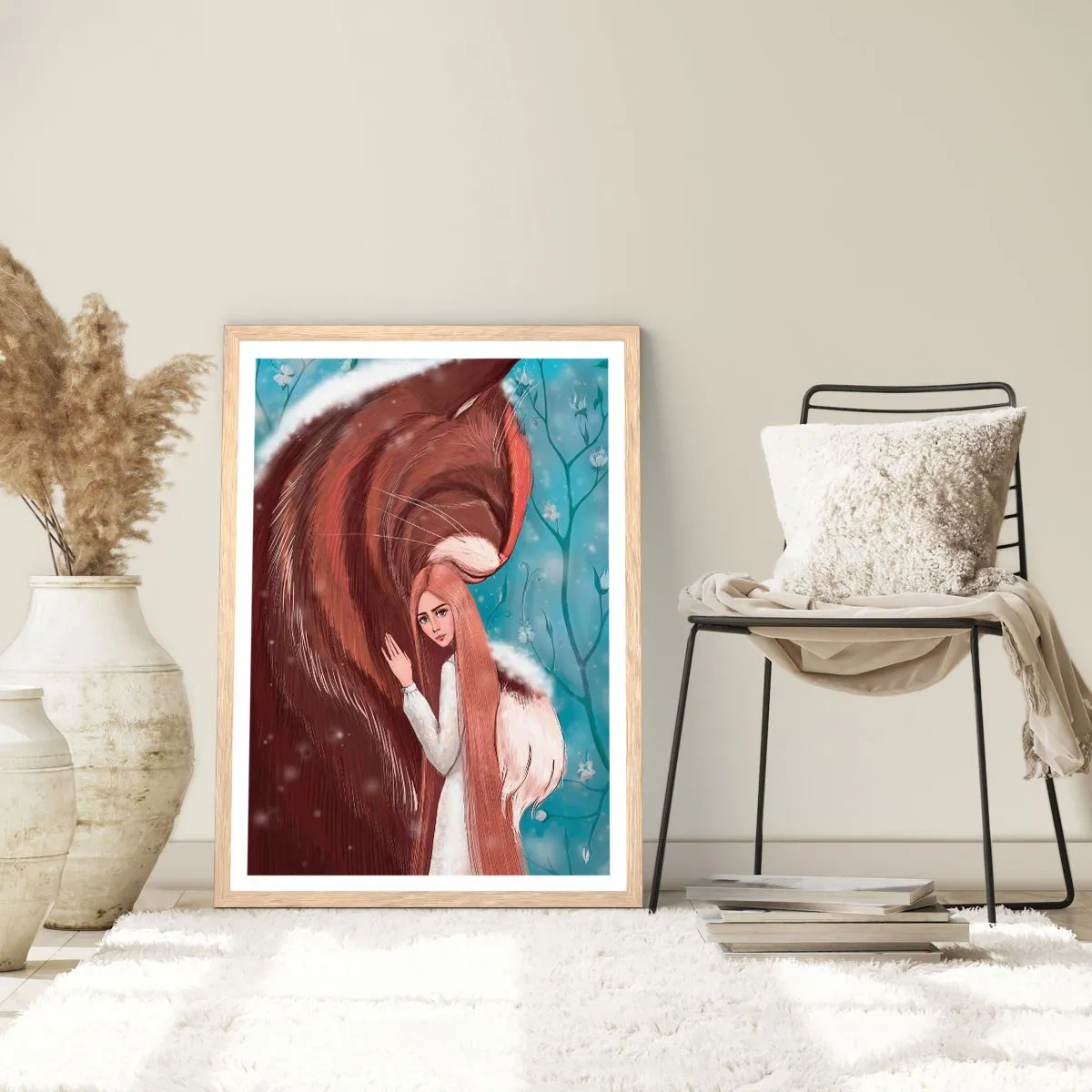 Plakát v rámu světlý dub - Vítej v pohádce - 40x50 cm