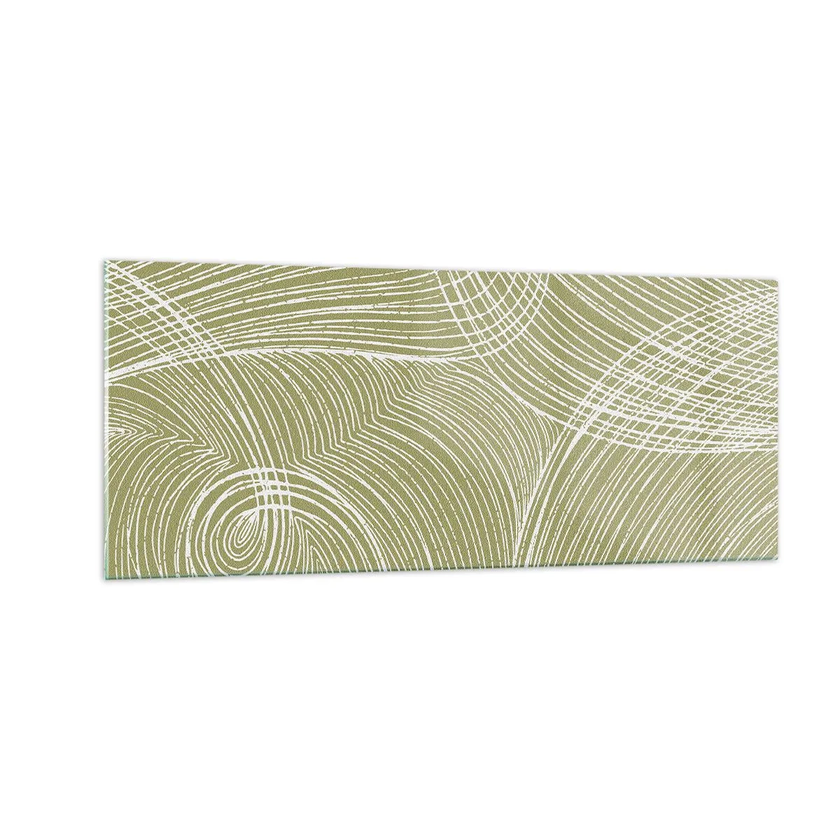 Obraz na skle - Mistrovská abstrakce v bílé - 100x40 cm