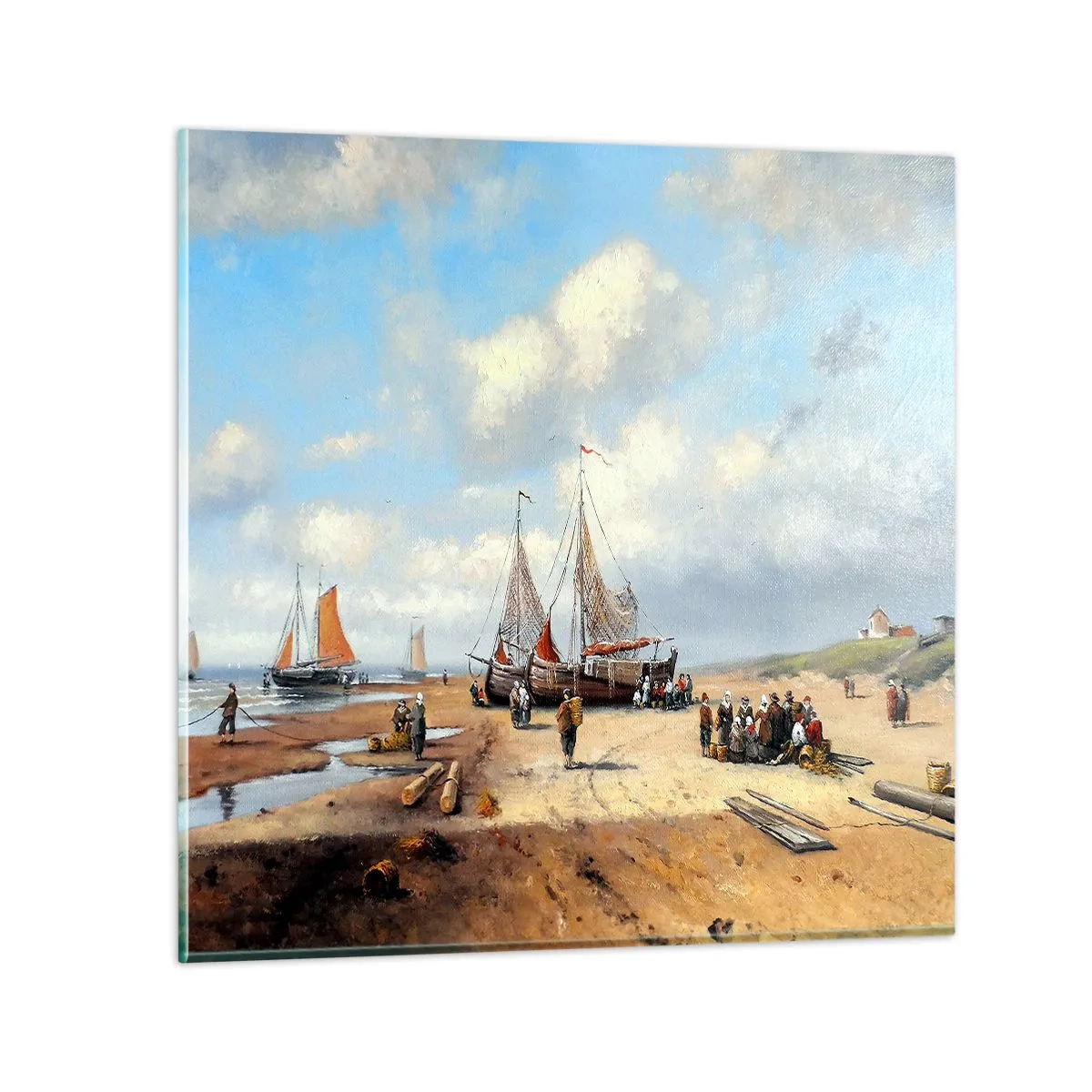 Obraz na skle - Po úspěšném rybolovu - 40x40 cm