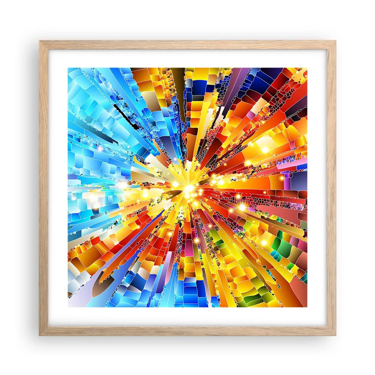 Plakát v rámu světlý dub - In medias res - 50x50 cm