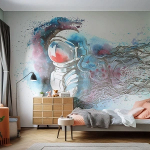 Fototapeta na míru Premium Canvas - Sám s vesmírem - Astronaut, Kosmonaut, Abstrakce