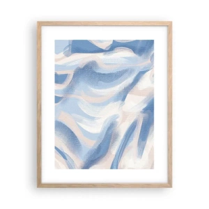 Plakát v rámu světlý dub - Modré kolísání - 40x50 cm