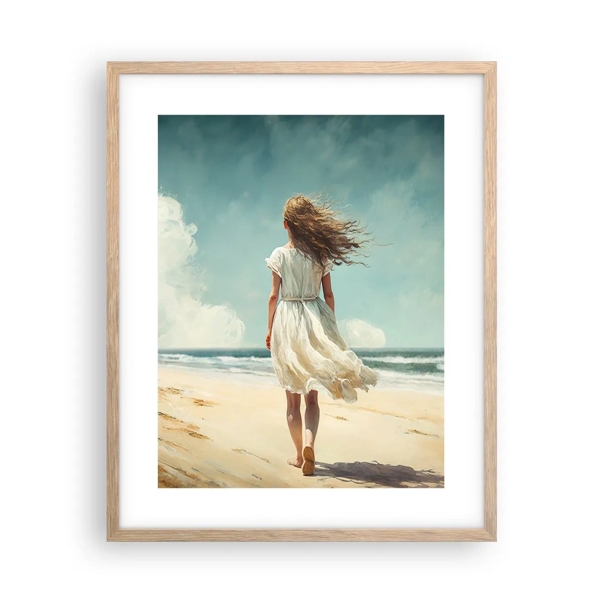 Plakát v rámu světlý dub - Směrem k slunci a větru - 40x50 cm