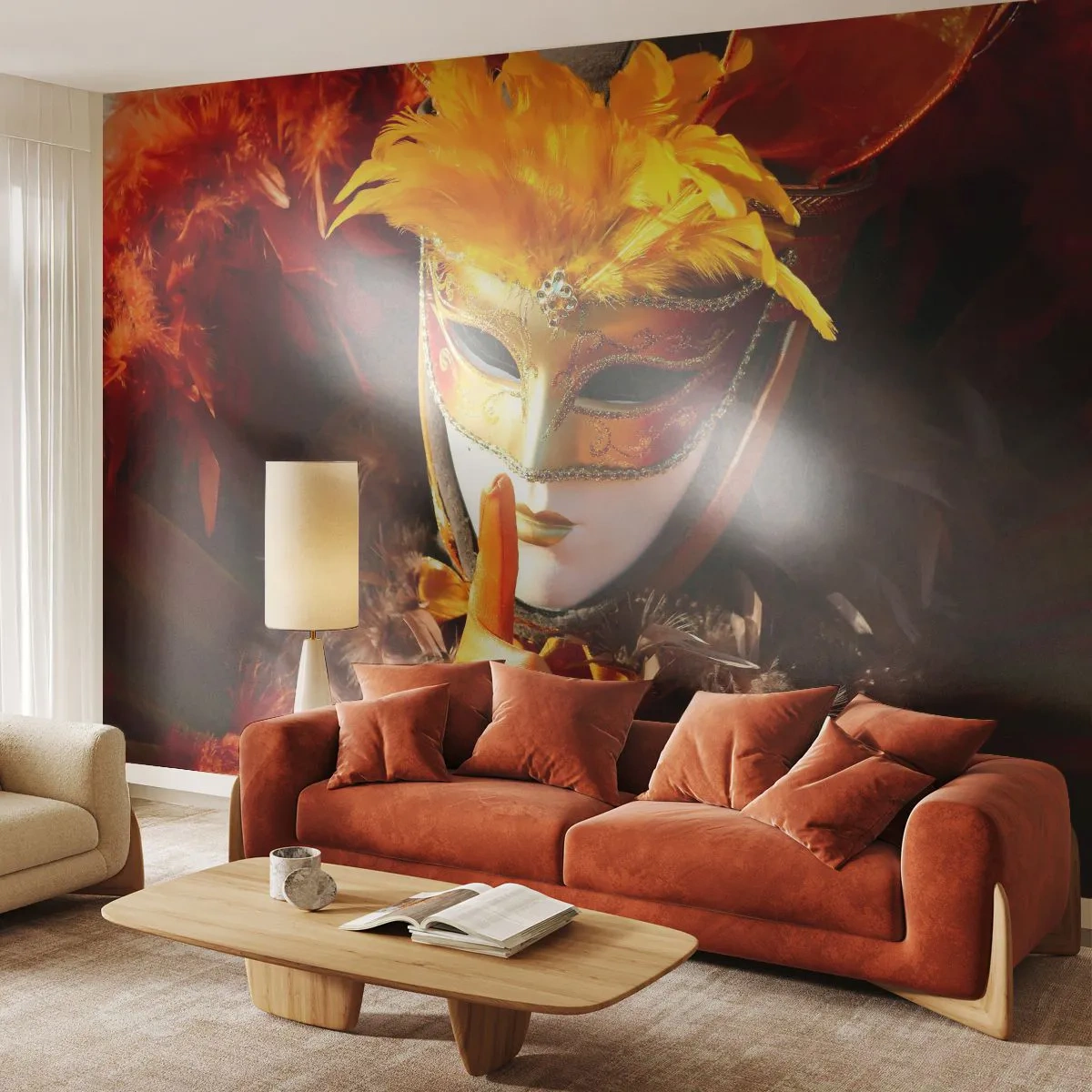 Fototapeta Samolepicí Deluxe Sticker - Tajemství je částí hry - Benátská maska, Kus, Benátky - 250x175 cm
