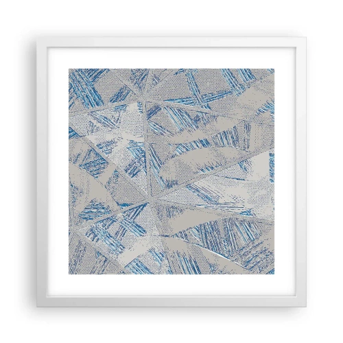 Plakát v bílém rámu - V šedomodrém labyrintu - 40x40 cm