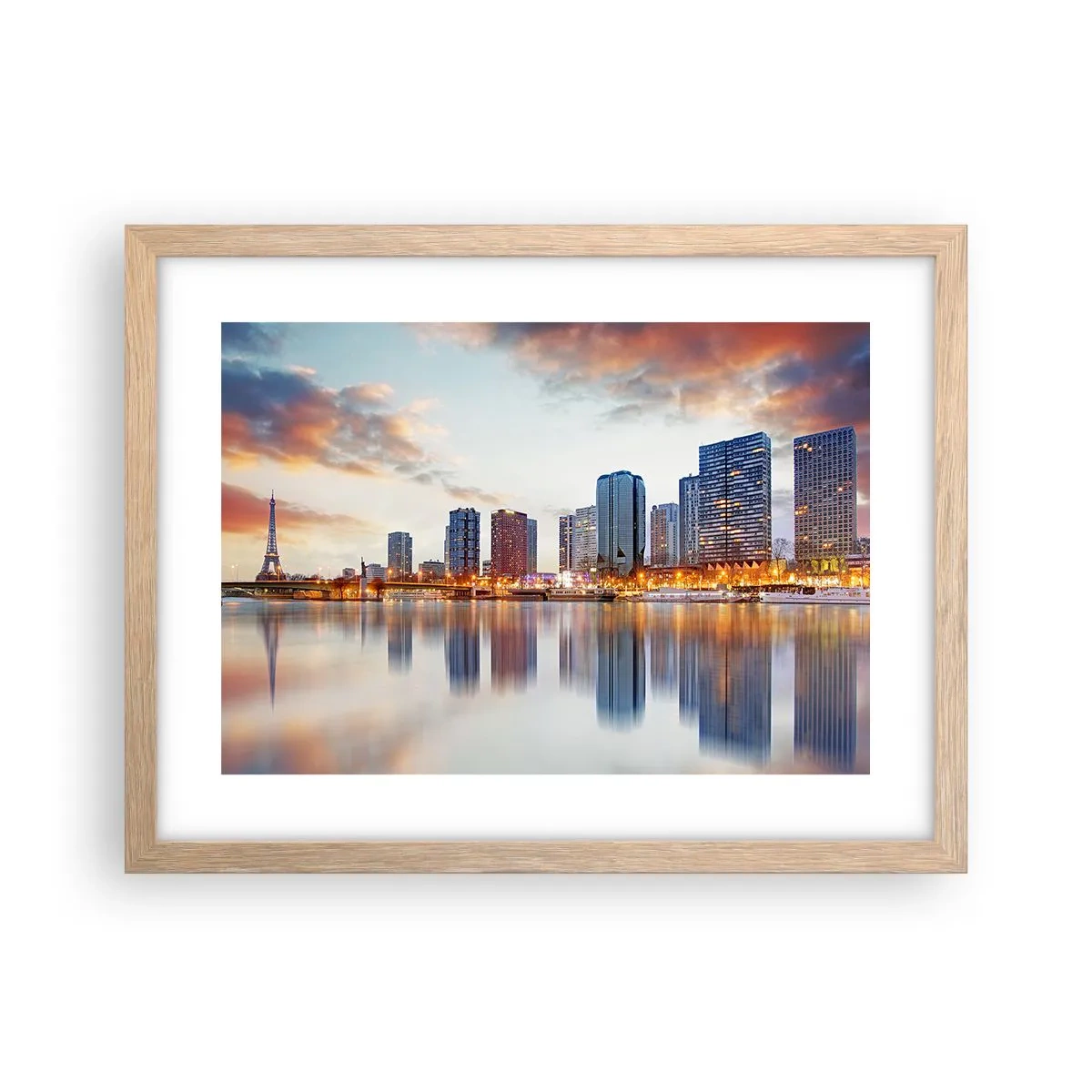 Plakát v rámu světlý dub - Monumentální klid Paříže - 40x30 cm