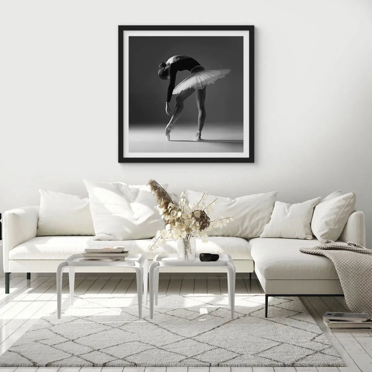 Plakát v černém rámu - Bella ballerina - 40x40 cm