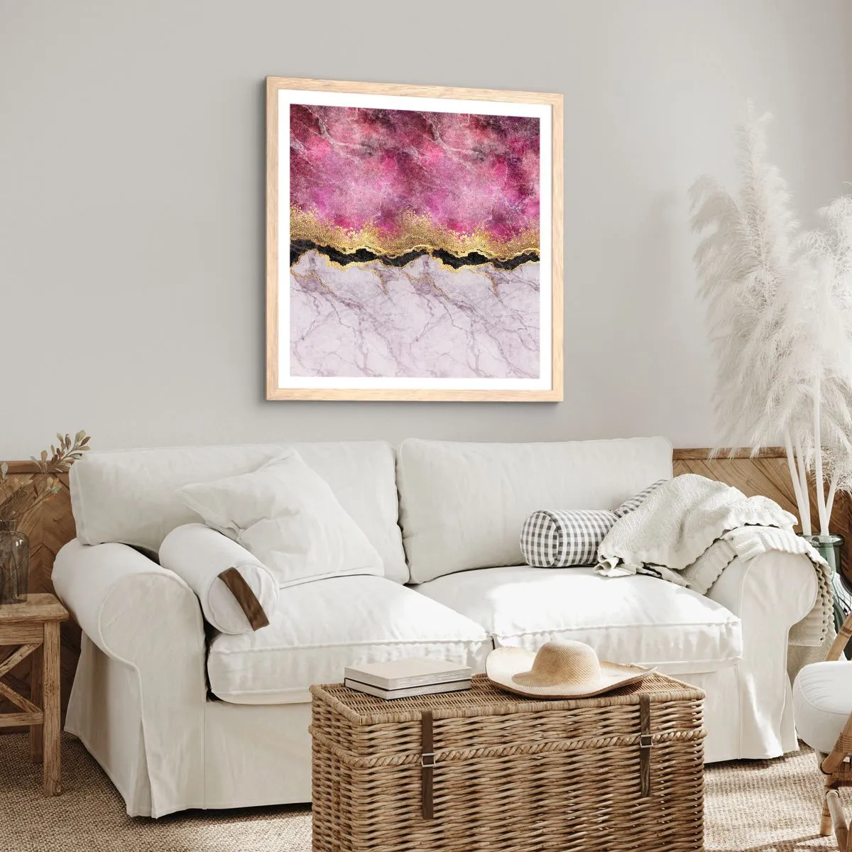 Plakát v rámu světlý dub - Na hranici - 50x50 cm